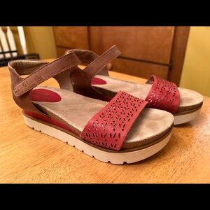 Josef Seibel Red and Brown Women's Sandals